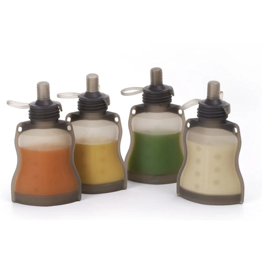 Haakaa Silicone Yummy Pouch 4.5 oz 4 Pack Grey